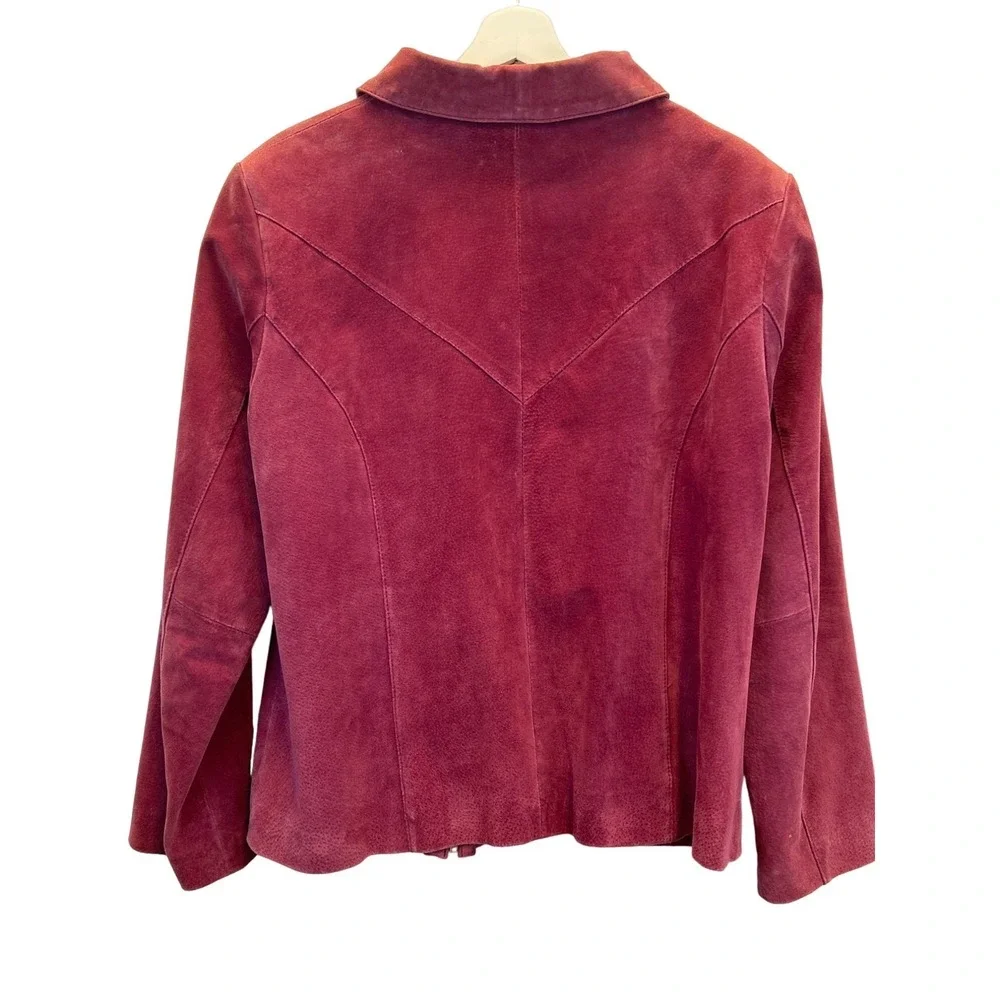 Lane Bryant Jacket Womens14/16 Pink‎ Suede Zip Front Pockets - Picture 5 of 8